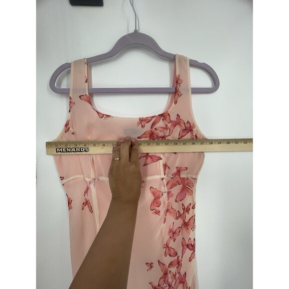 Vintage Y2K Slip Pink Butterfly Fairy Midi Lana Soft Girl Effy Whimsical Dress - Picture 4 of 12